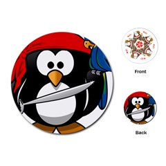 Penguin Pirate Tux Animal Bandana Playing Cards (round)  by Sapixe