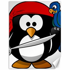 Penguin Pirate Tux Animal Bandana Canvas 12  X 16   by Sapixe