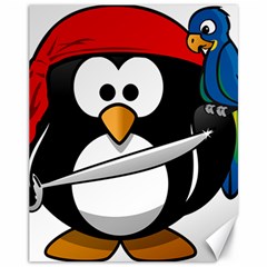 Penguin Pirate Tux Animal Bandana Canvas 11  X 14   by Sapixe