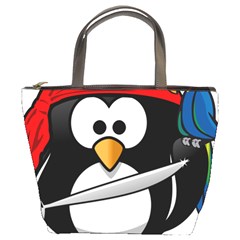 Penguin Pirate Tux Animal Bandana Bucket Bags by Sapixe