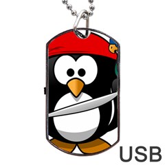 Penguin Pirate Tux Animal Bandana Dog Tag Usb Flash (two Sides) by Sapixe