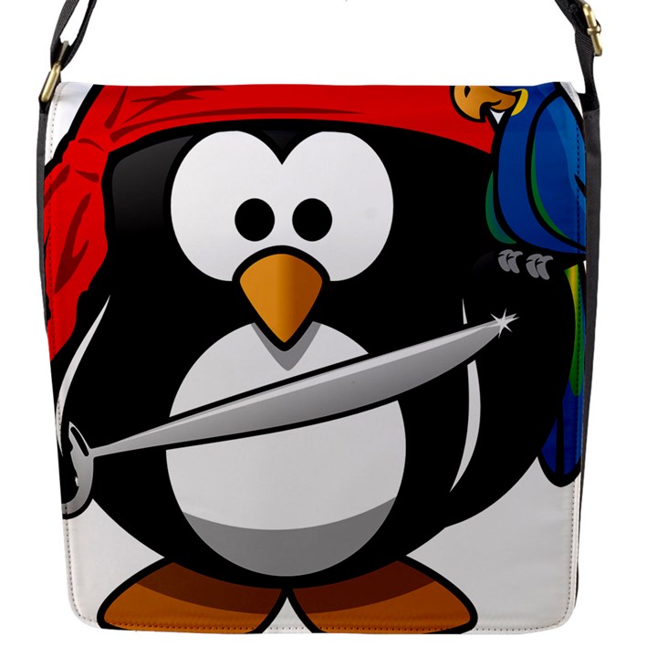 Penguin Pirate Tux Animal Bandana Flap Messenger Bag (S)