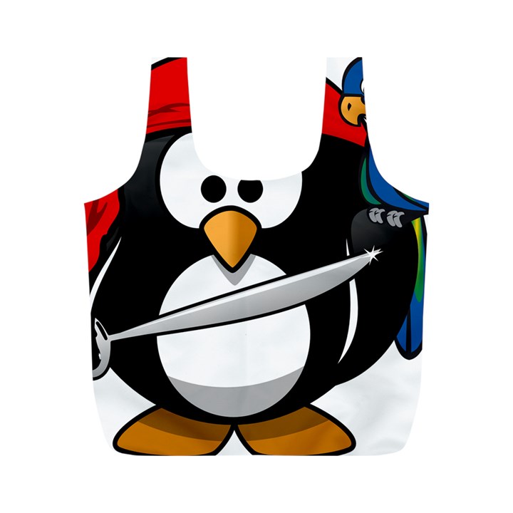 Penguin Pirate Tux Animal Bandana Full Print Recycle Bags (M) 