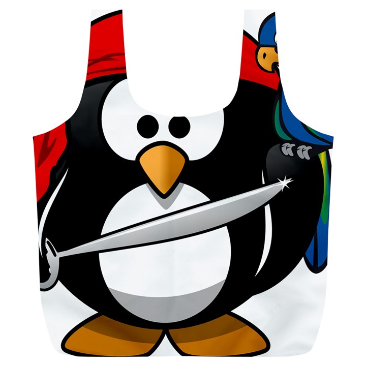 Penguin Pirate Tux Animal Bandana Full Print Recycle Bags (L) 