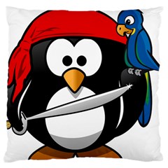 Penguin Pirate Tux Animal Bandana Large Flano Cushion Case (two Sides) by Sapixe