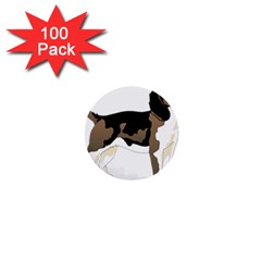 Black White Dog Beagle Pet Animal 1  Mini Buttons (100 Pack)  by Sapixe