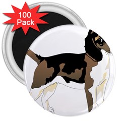 Black White Dog Beagle Pet Animal 3  Magnets (100 Pack) by Sapixe