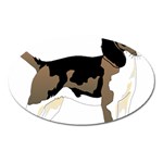 Black White Dog Beagle Pet Animal Oval Magnet Front