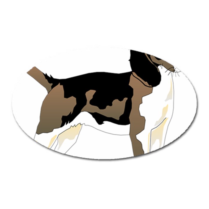 Black White Dog Beagle Pet Animal Oval Magnet