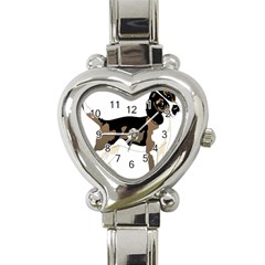 Black White Dog Beagle Pet Animal Heart Italian Charm Watch by Sapixe