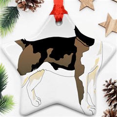 Black White Dog Beagle Pet Animal Star Ornament (two Sides) by Sapixe