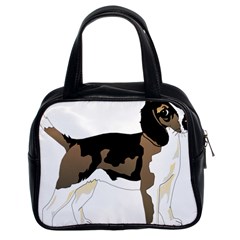 Black White Dog Beagle Pet Animal Classic Handbags (2 Sides) by Sapixe