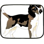 Black White Dog Beagle Pet Animal Fleece Blanket (Mini) 35 x27  Blanket