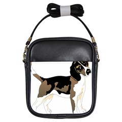 Black White Dog Beagle Pet Animal Girls Sling Bags by Sapixe