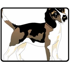 Black White Dog Beagle Pet Animal Fleece Blanket (medium)  by Sapixe