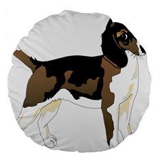 Black White Dog Beagle Pet Animal Large 18  Premium Round Cushions by Sapixe