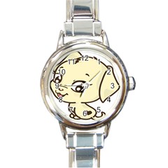 Doggy Dog Puppy Animal Pet Figure Round Italian Charm Watch by Sapixe