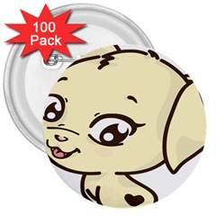 Doggy Dog Puppy Animal Pet Figure 3  Buttons (100 Pack)  by Sapixe