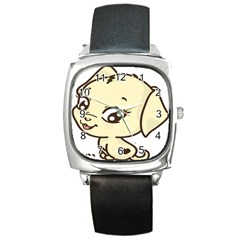 Doggy Dog Puppy Animal Pet Figure Square Metal Watch by Sapixe