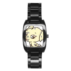 Doggy Dog Puppy Animal Pet Figure Stainless Steel Barrel Watch by Sapixe