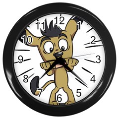 Animal Canine Cartoon Dog Pet Wall Clocks (black) by Sapixe