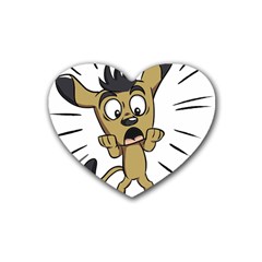 Animal Canine Cartoon Dog Pet Rubber Coaster (heart)  by Sapixe