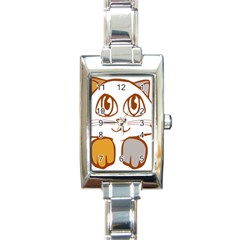 Animal Cat Feline Kitten Pet Rectangle Italian Charm Watch by Sapixe