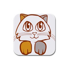 Animal Cat Feline Kitten Pet Rubber Square Coaster (4 Pack)  by Sapixe