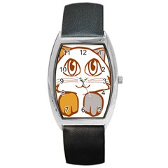 Animal Cat Feline Kitten Pet Barrel Style Metal Watch