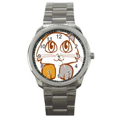 Animal Cat Feline Kitten Pet Sport Metal Watch by Sapixe