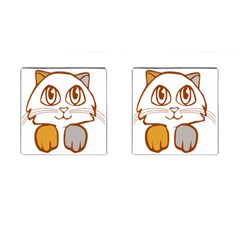 Animal Cat Feline Kitten Pet Cufflinks (square) by Sapixe