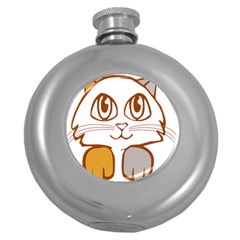 Animal Cat Feline Kitten Pet Round Hip Flask (5 Oz) by Sapixe