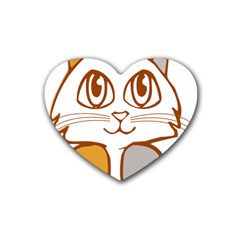 Animal Cat Feline Kitten Pet Rubber Coaster (heart)  by Sapixe