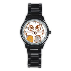 Animal Cat Feline Kitten Pet Stainless Steel Round Watch by Sapixe