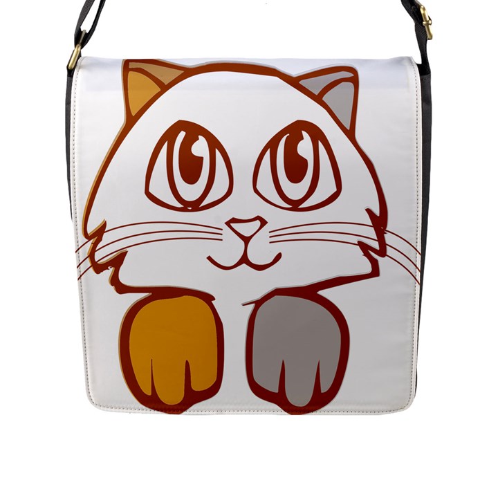 Animal Cat Feline Kitten Pet Flap Messenger Bag (L) 