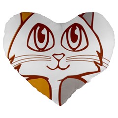 Animal Cat Feline Kitten Pet Large 19  Premium Flano Heart Shape Cushions by Sapixe