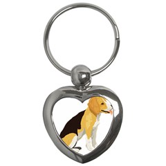 Black Yellow Dog Beagle Pet Key Chains (heart) 