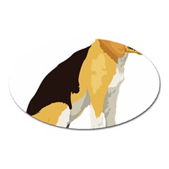 Black Yellow Dog Beagle Pet Oval Magnet by Sapixe