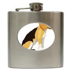 Black Yellow Dog Beagle Pet Hip Flask (6 Oz) by Sapixe