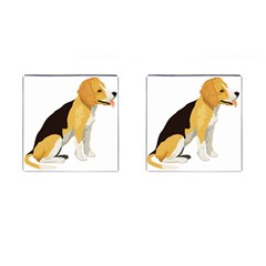 Black Yellow Dog Beagle Pet Cufflinks (square) by Sapixe