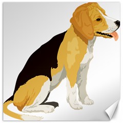 Black Yellow Dog Beagle Pet Canvas 20  X 20   by Sapixe