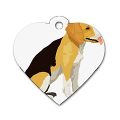 Black Yellow Dog Beagle Pet Dog Tag Heart (two Sides) by Sapixe