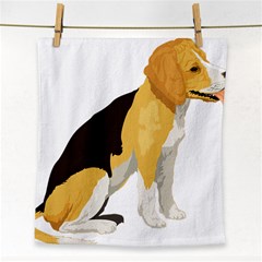 Black Yellow Dog Beagle Pet Face Towel by Sapixe