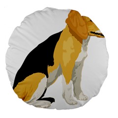 Black Yellow Dog Beagle Pet Large 18  Premium Round Cushions by Sapixe