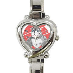 Bulldog Dog Animal Pet Heart Fur Heart Italian Charm Watch by Sapixe