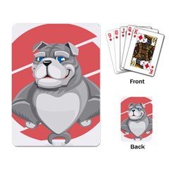 Bulldog Dog Animal Pet Heart Fur Playing Card by Sapixe