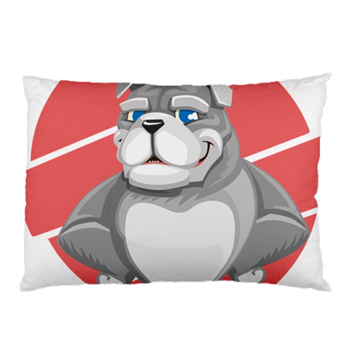 Bulldog Dog Animal Pet Heart Fur Pillow Case