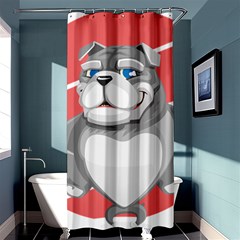 Bulldog Dog Animal Pet Heart Fur Shower Curtain 36  X 72  (stall)  by Sapixe