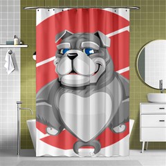 Bulldog Dog Animal Pet Heart Fur Shower Curtain 48  X 72  (small)  by Sapixe