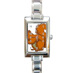 Squirrel Animal Pet Rectangle Italian Charm Watch by Sapixe